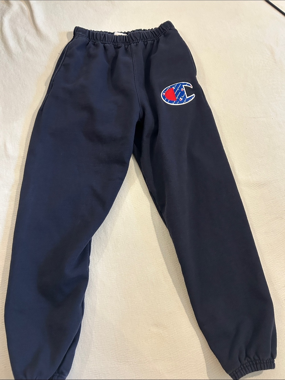 Champion Kids Navy Sweatpants with Patch Logo
